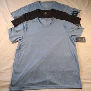 George T Shirts 3 Pack V-Neck Men's XL(46-48) 1 Black & 2 Light Blue